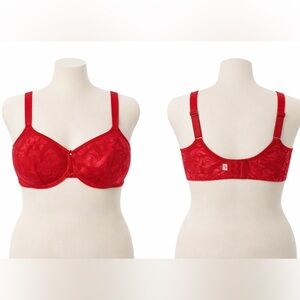 Wacoal Red Floral Jacquard Underwire Bra